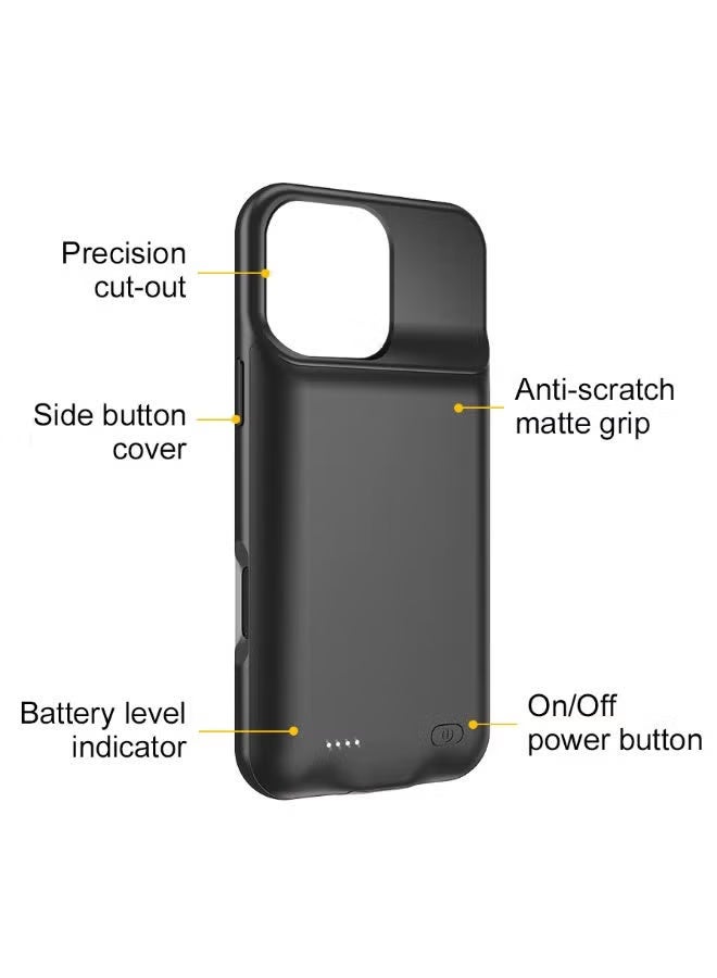 7000mAh Battery Case for iPhone 16 Pro – Rechargeable Charging Cover - Image 4